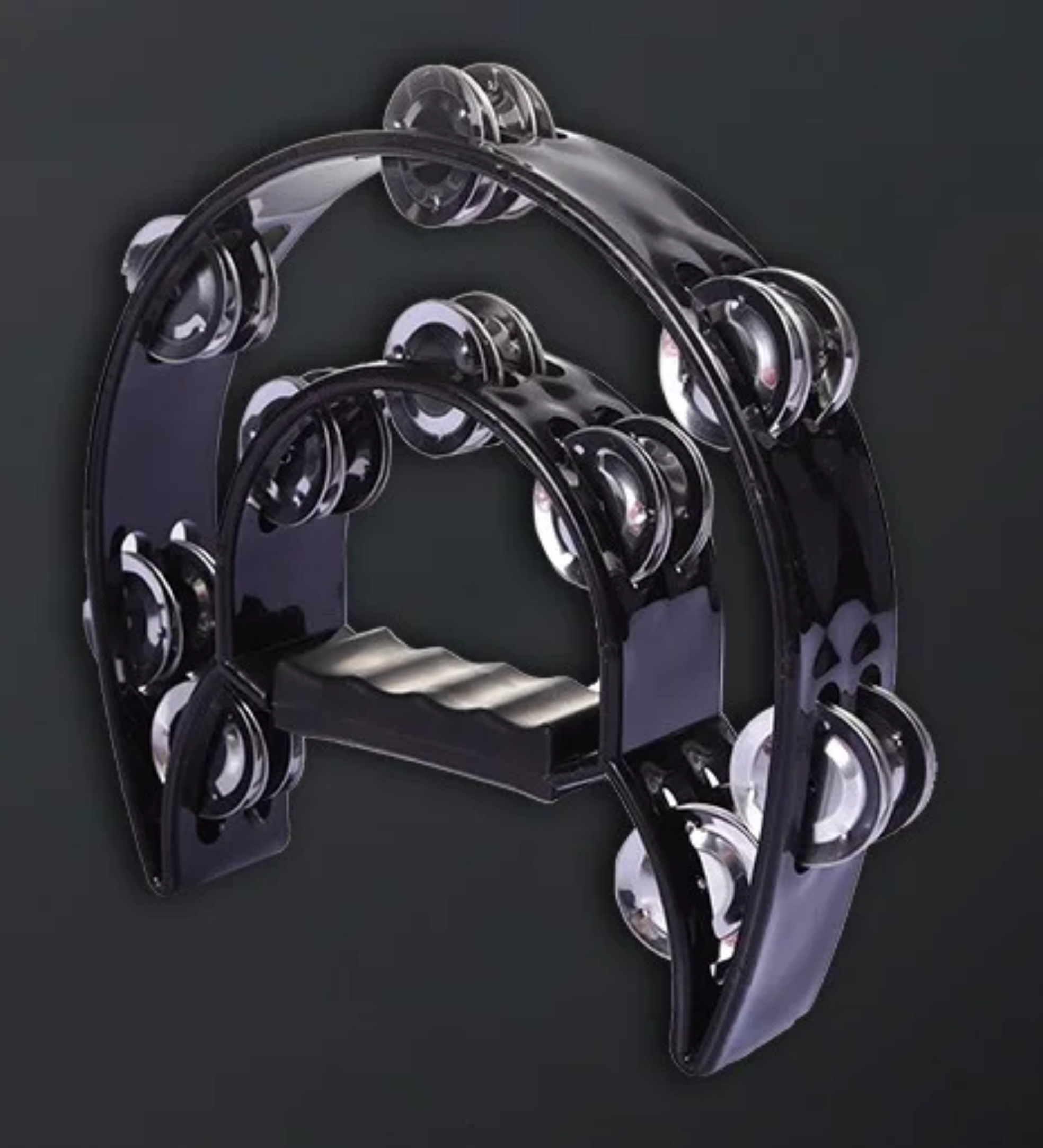 Half Moon Tambourine Double Row Percussion 